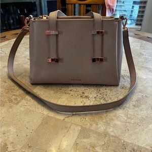 Ted Baker Taupe Crossbody Bag with Rose Gold Accents